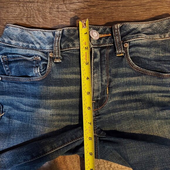 Farmcore American Eagle Outfitters Super Stretch Skinny Jeans Custom Cut Off - Picture 5 of 8